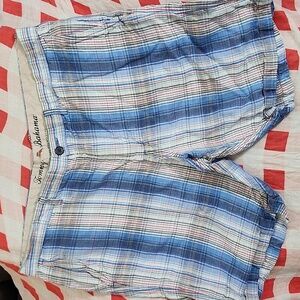 Tommy Bahama Linen Blend Plaid Shorts Size 40